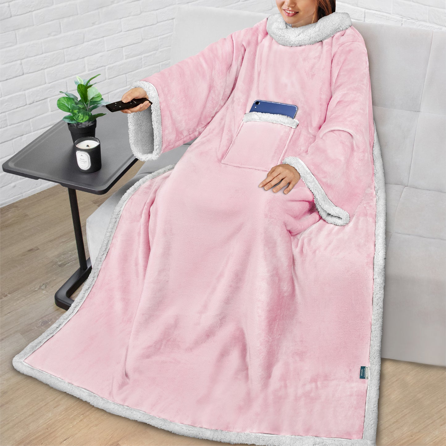 Blanket with Sleeves - Patch Pocket