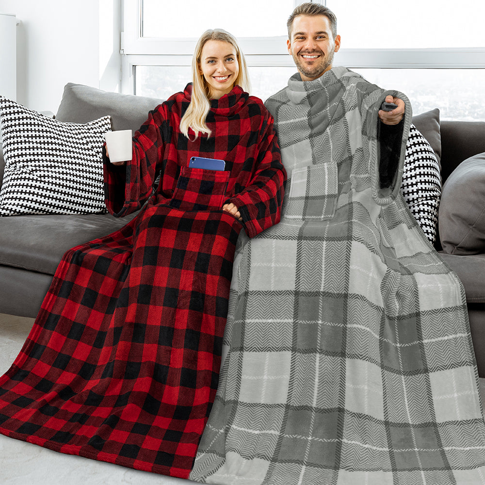 Blanket with Sleeves - Patch Pocket