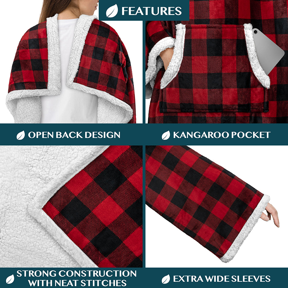 Blanket with Sleeves - Kangaroo Pocket