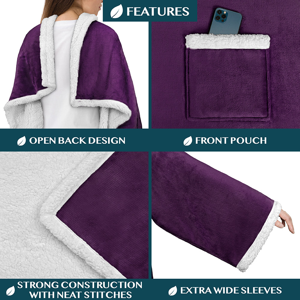 Blanket with Sleeves - Patch Pocket