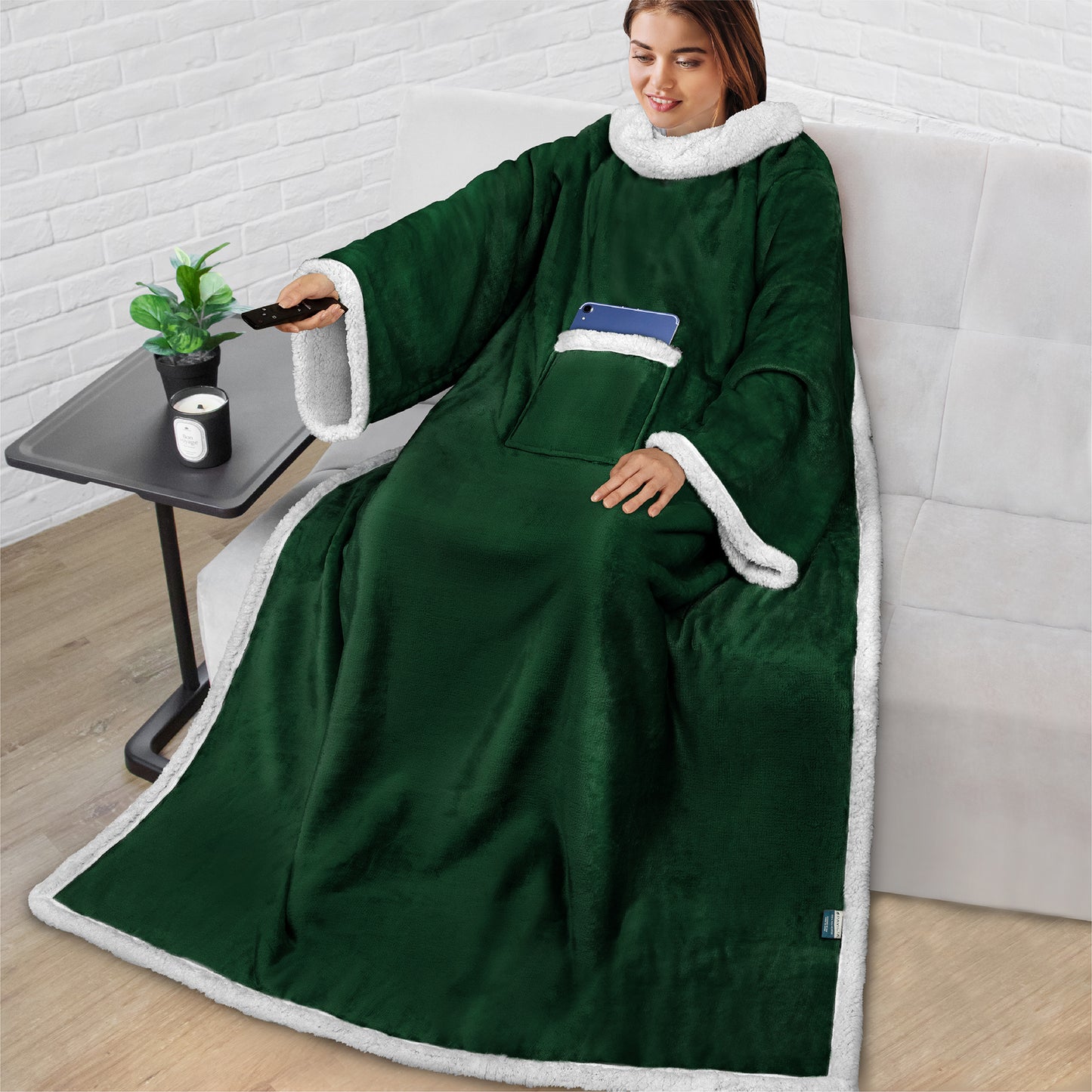 Blanket with Sleeves - Patch Pocket