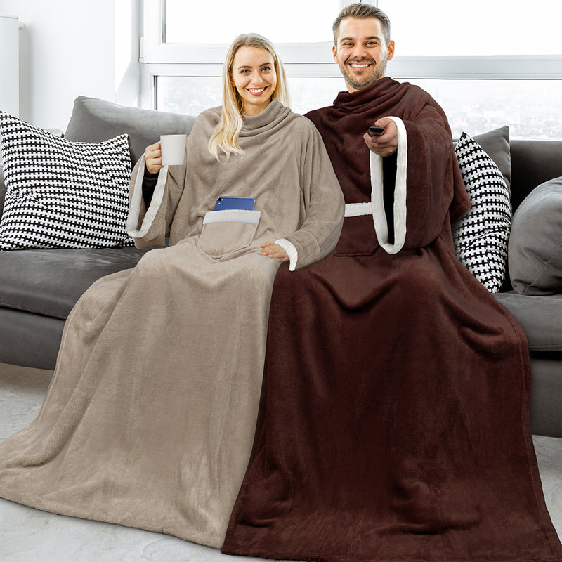 Blanket with Sleeves - Sherpa Trims