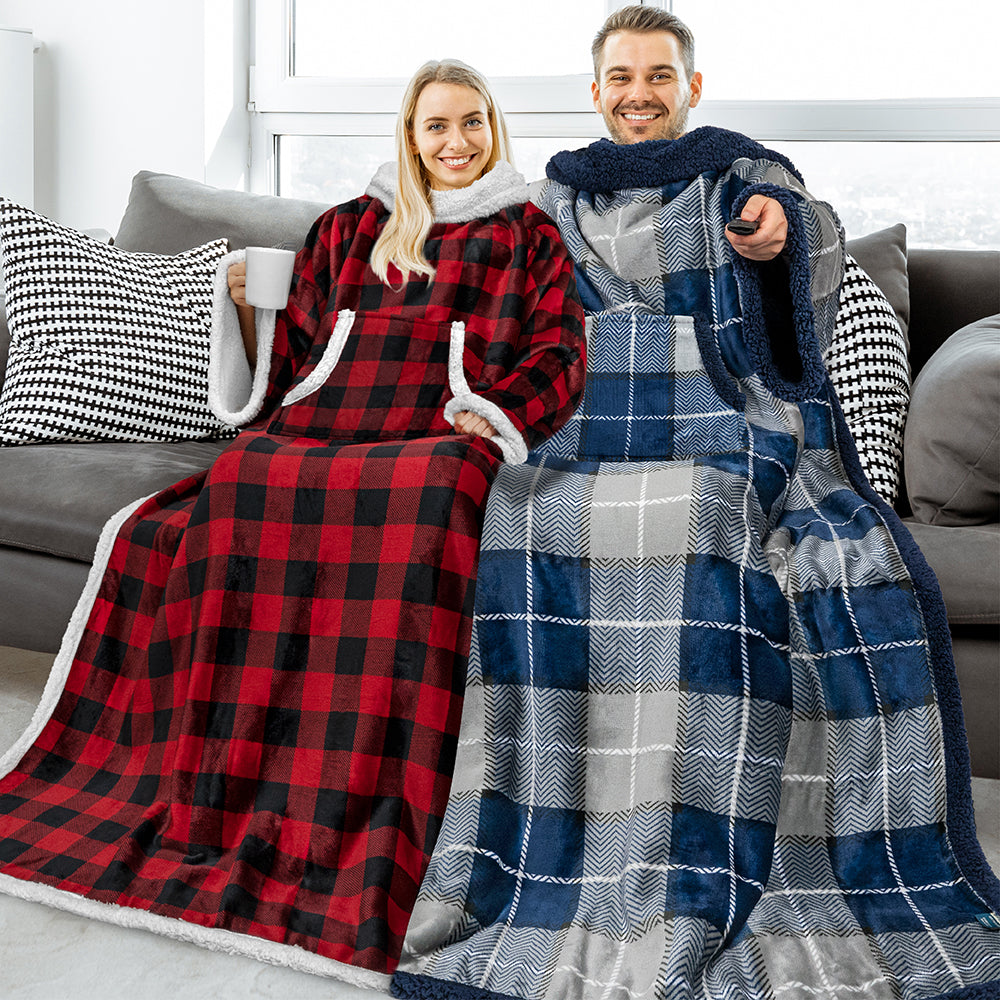 Blanket with Sleeves - Kangaroo Pocket