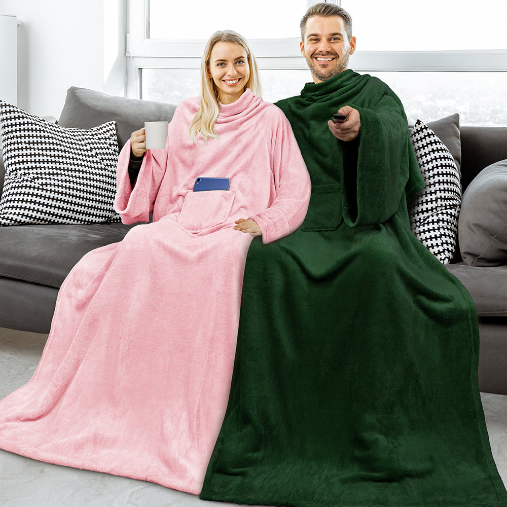 Blanket with Sleeves - Patch Pocket