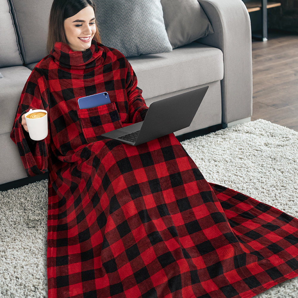 Blanket with Sleeves - Patch Pocket