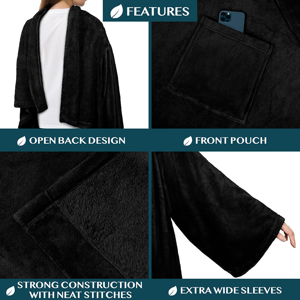 Blanket with Sleeves - Patch Pocket