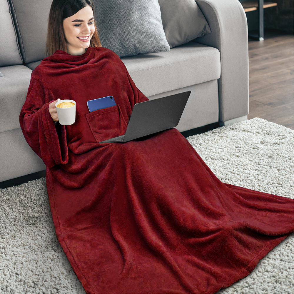 Blanket with Sleeves - Patch Pocket