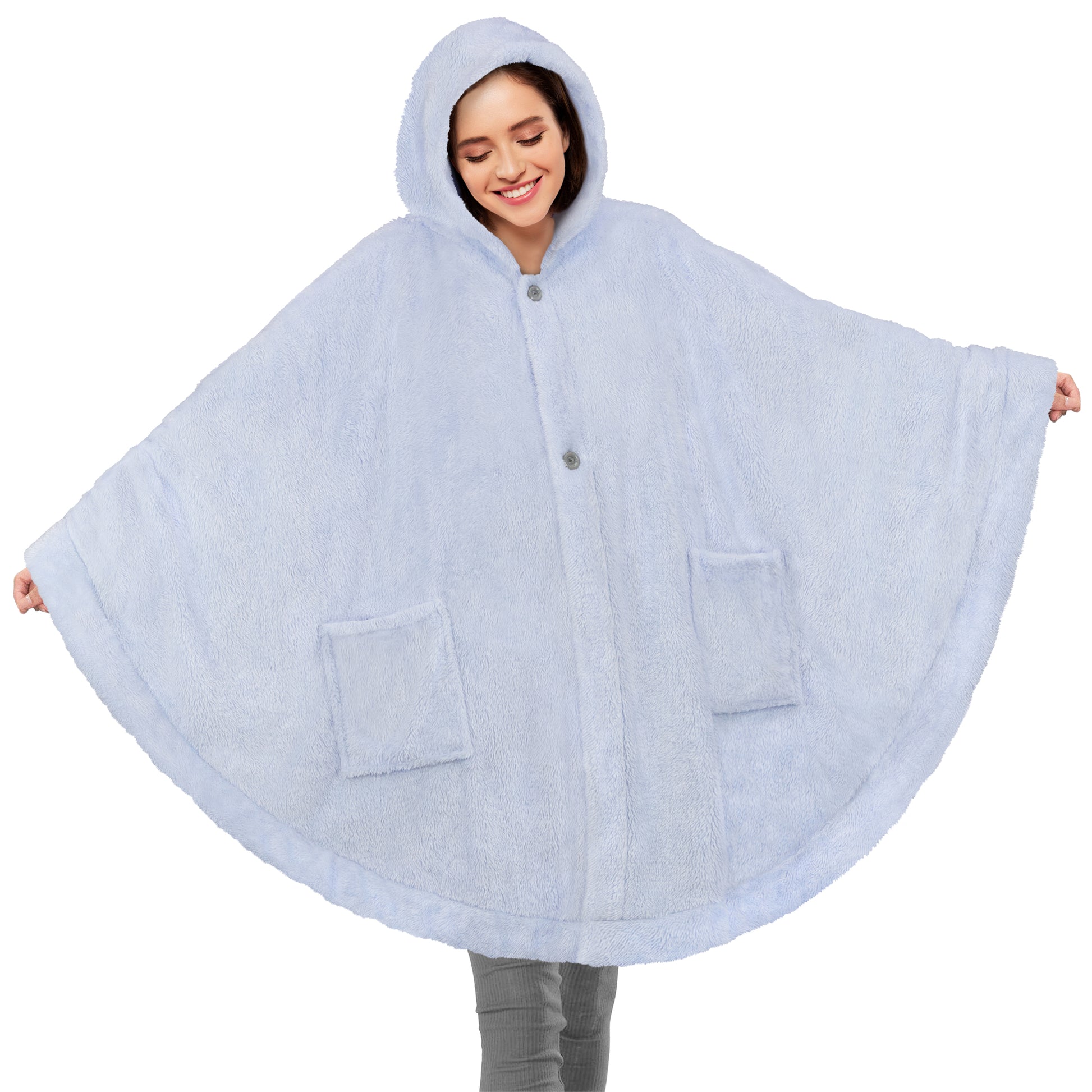 Angel Wrap Hoodie Sherpa Fluffy Poncho Blanket – PAVILIA