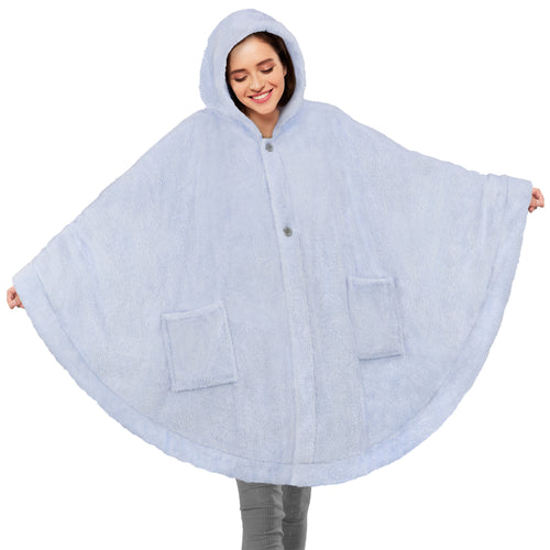 Angel Wrap Hoodie Sherpa Fluffy Poncho Blanket