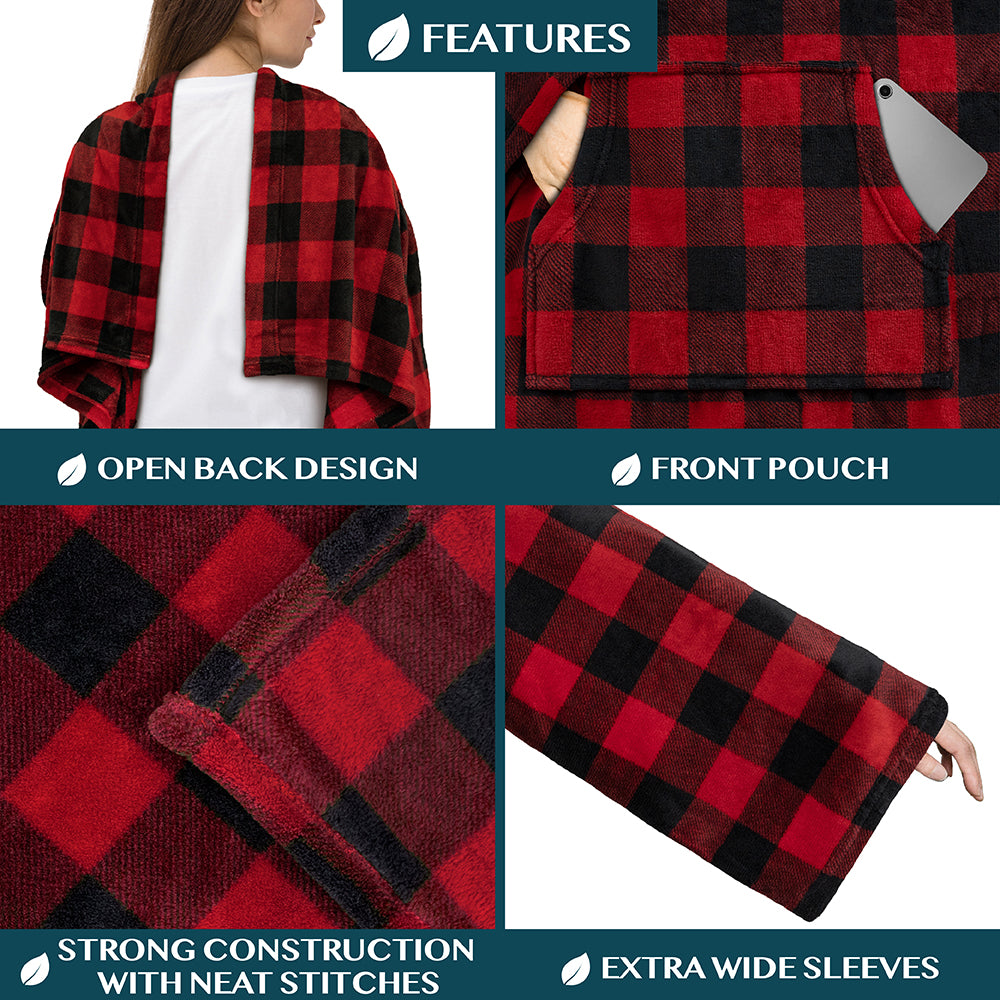 Blanket with Sleeves - Kangaroo Pocket