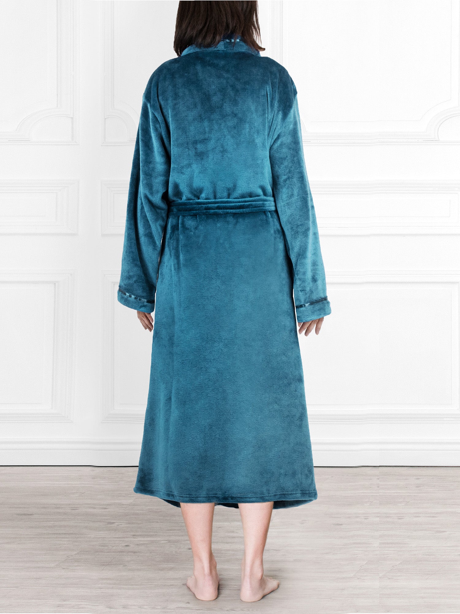 Women's Satin Trim Fleece Robe
