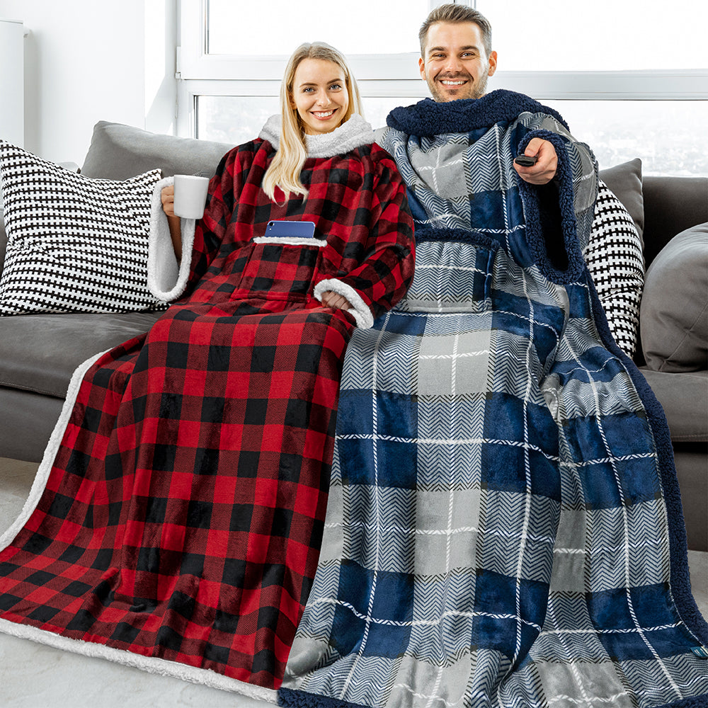 Blanket with Sleeves - Patch Pocket