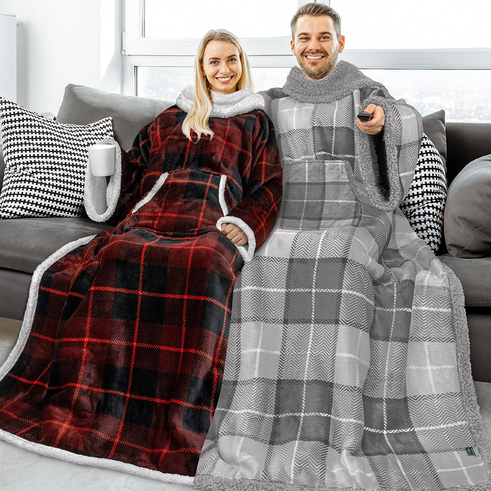 Blanket with Sleeves - Kangaroo Pocket