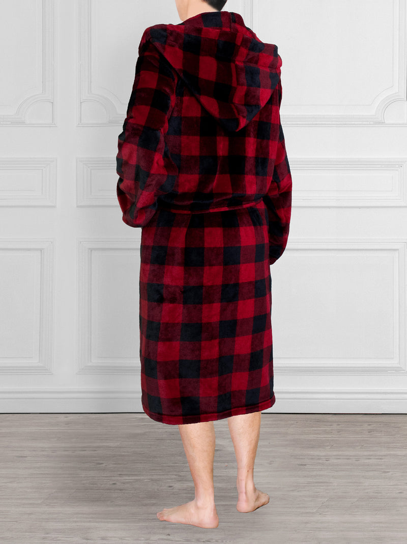 Men's Checkered Robe with Hood