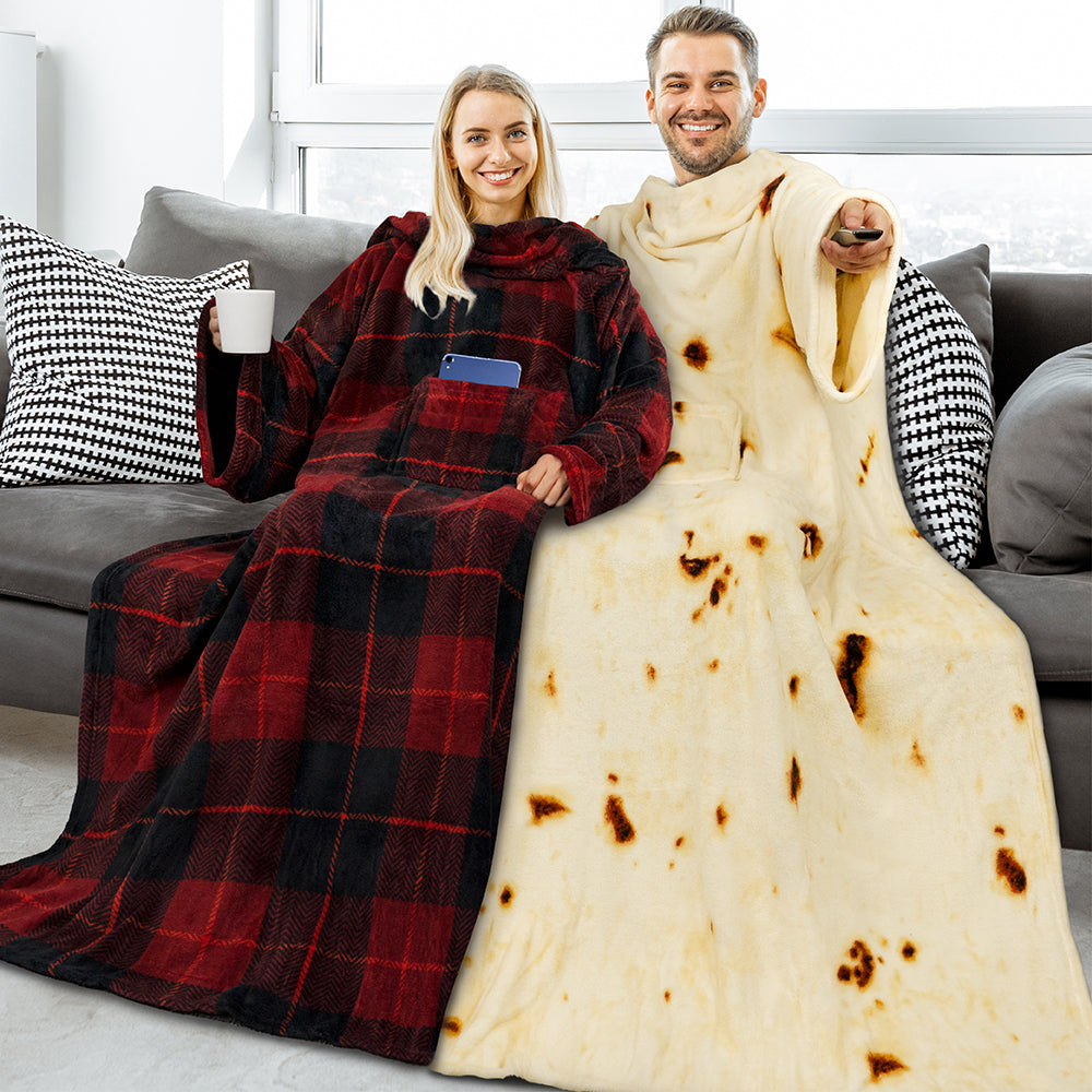 Blanket with Sleeves - Patch Pocket
