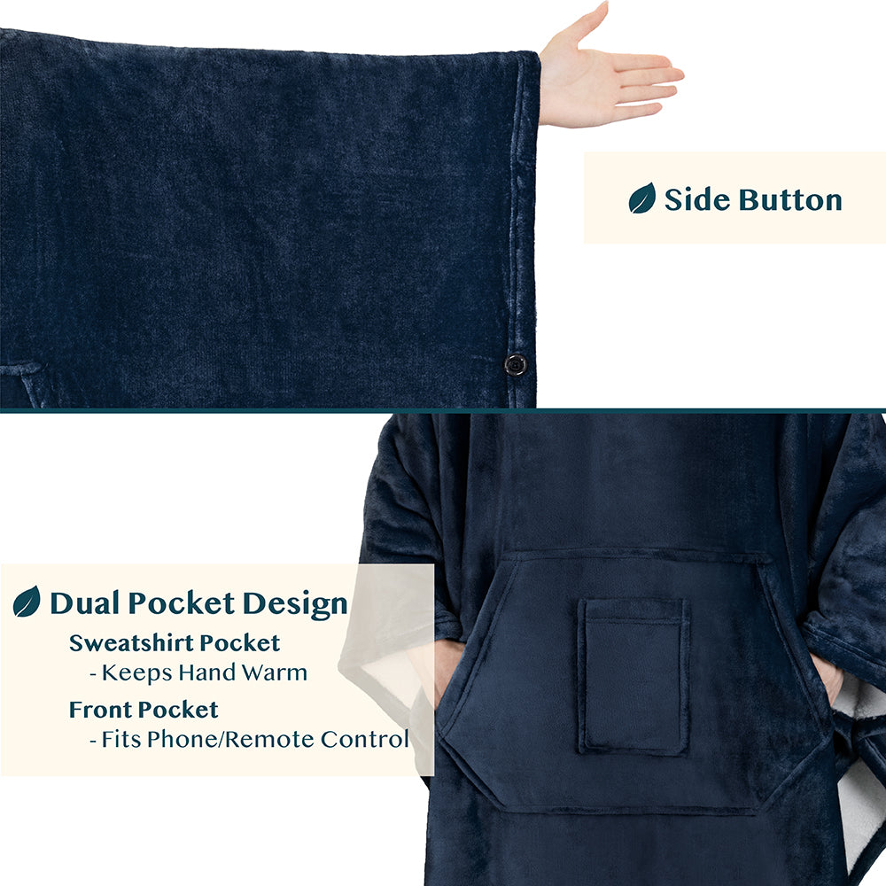 Neck Warmer Hooded Poncho Blanket