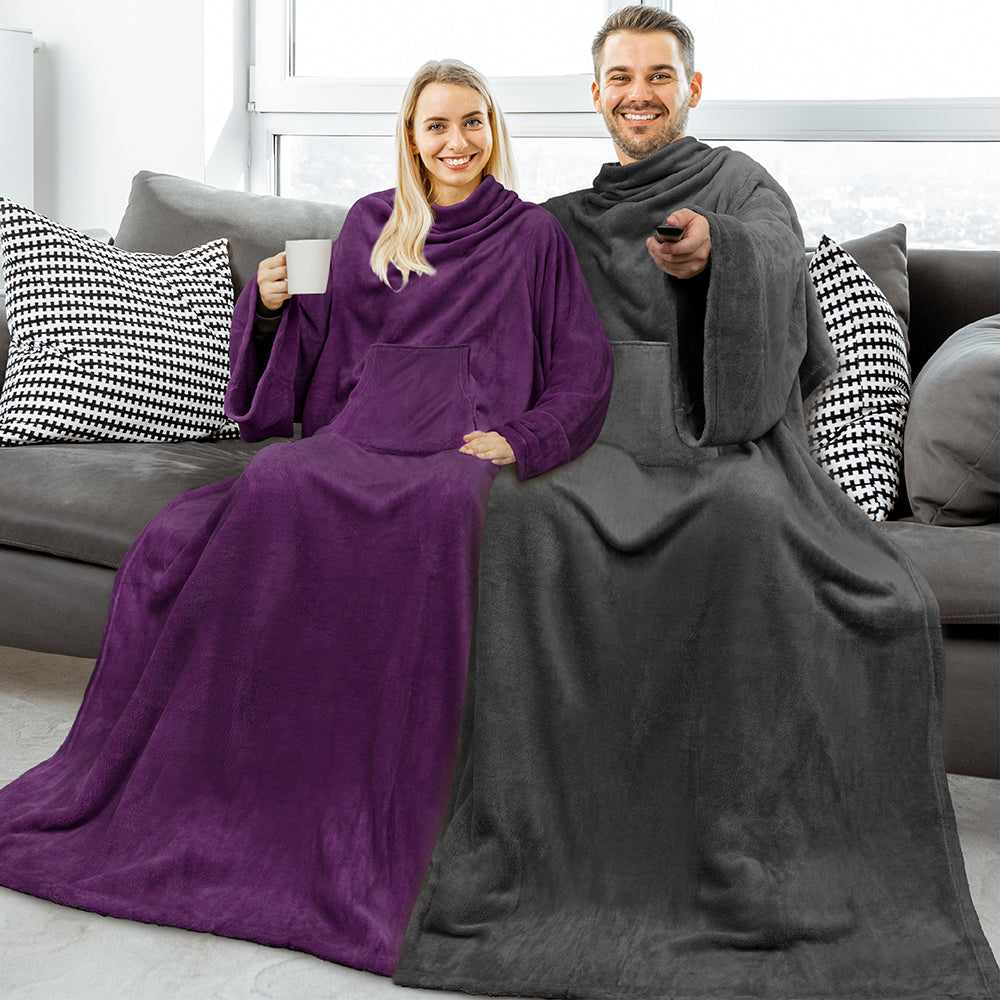 Blanket with Sleeves - Kangaroo Pocket