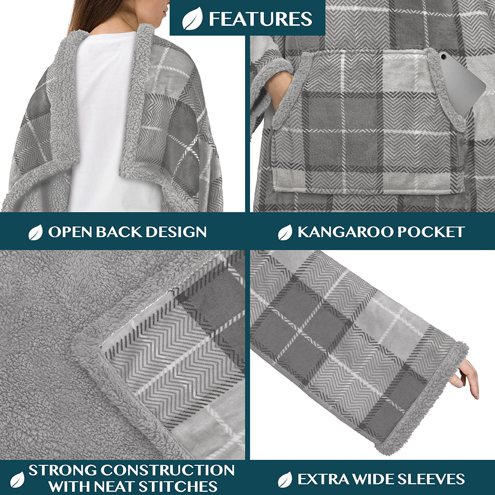 Blanket with Sleeves - Kangaroo Pocket
