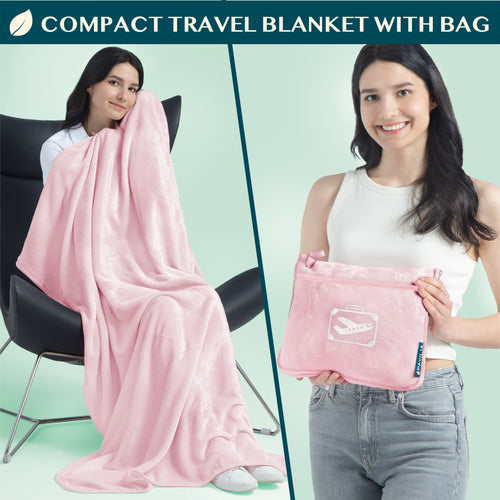 Airplane Fleece Travel Blanket Pillow