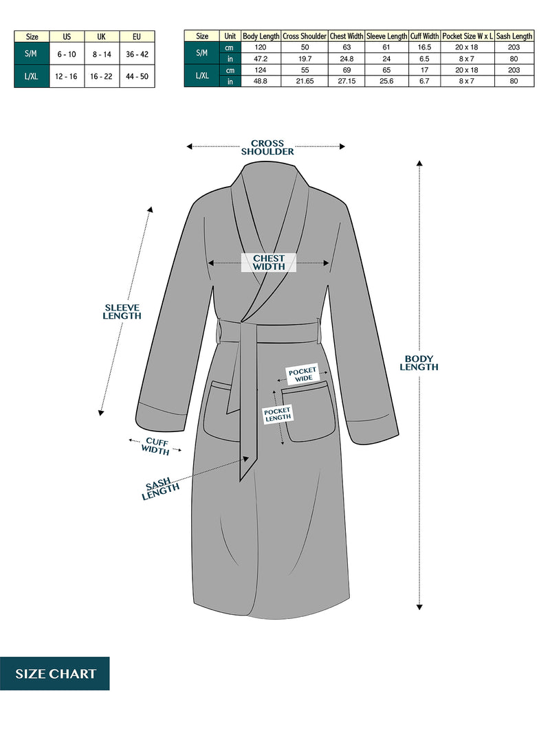 Women's Waffle Textured Satin Trim Fleece Robe