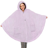 Angel Wrap Hoodie Sherpa Fluffy Poncho Blanket