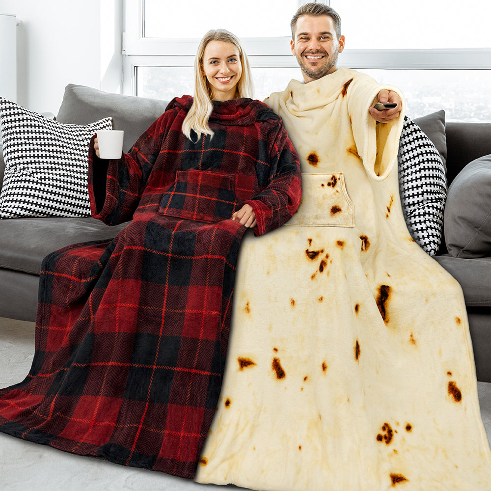 Blanket with Sleeves - Kangaroo Pocket