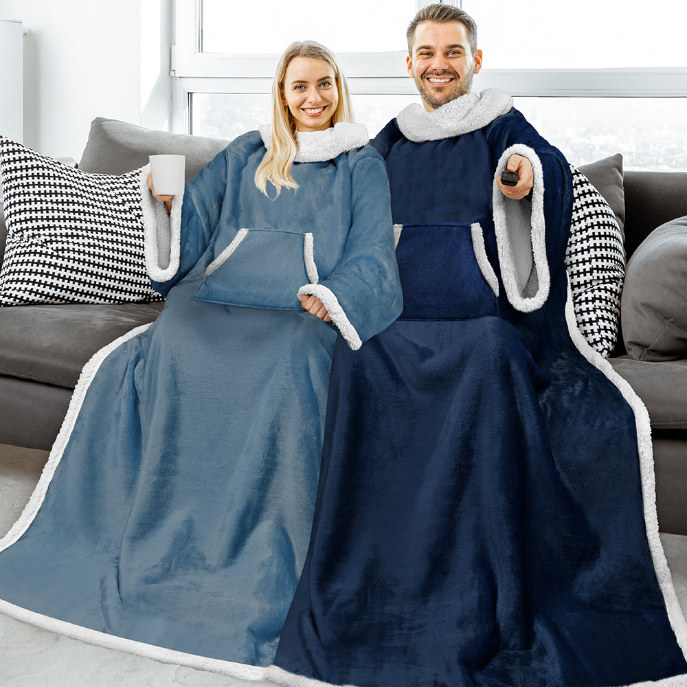 Blanket with Sleeves - Kangaroo Pocket