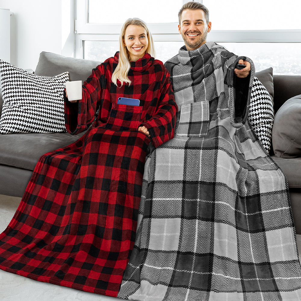 Blanket with Sleeves - Patch Pocket