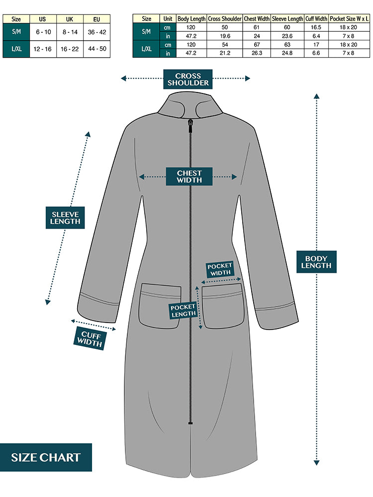 Women's Sherpa Housecoat Zipper Robe