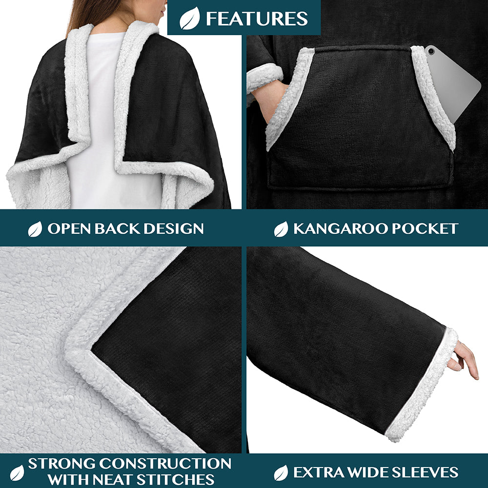 Blanket with Sleeves - Kangaroo Pocket