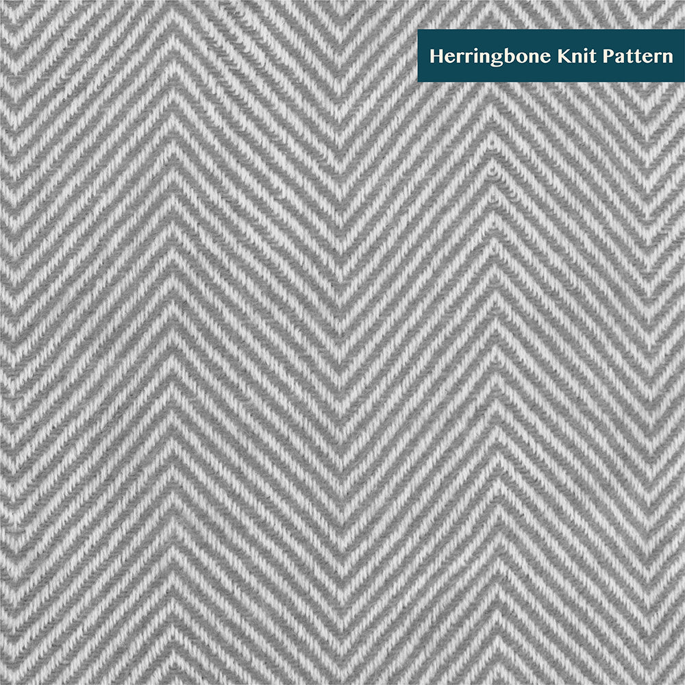 Herringbone Knit Fringe Throw Blanket