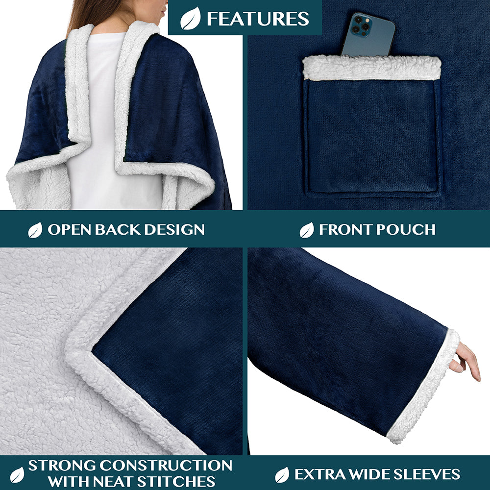 Blanket with Sleeves - Patch Pocket