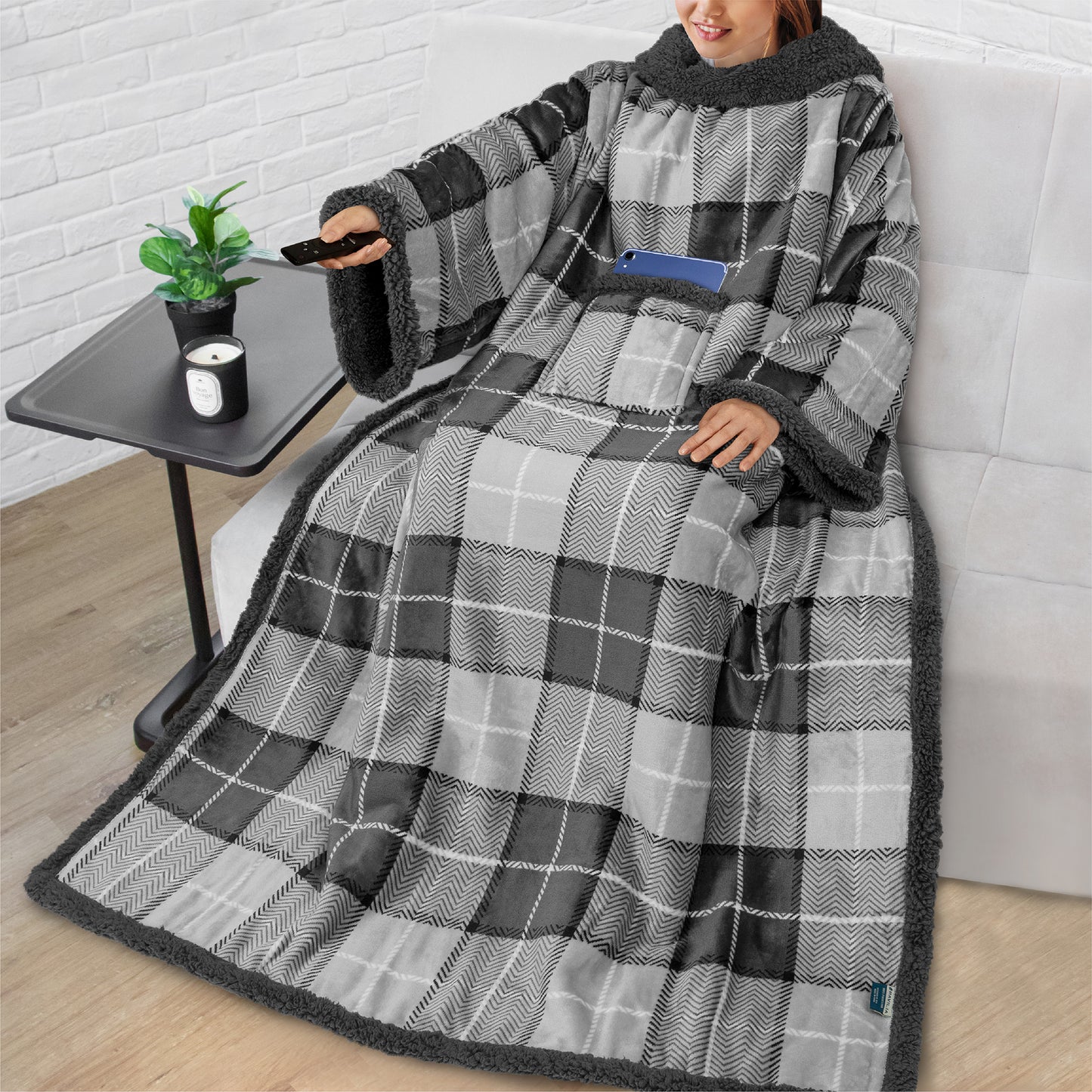 Blanket with Sleeves - Patch Pocket