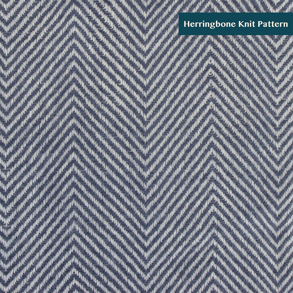 Herringbone Knit Fringe Throw Blanket
