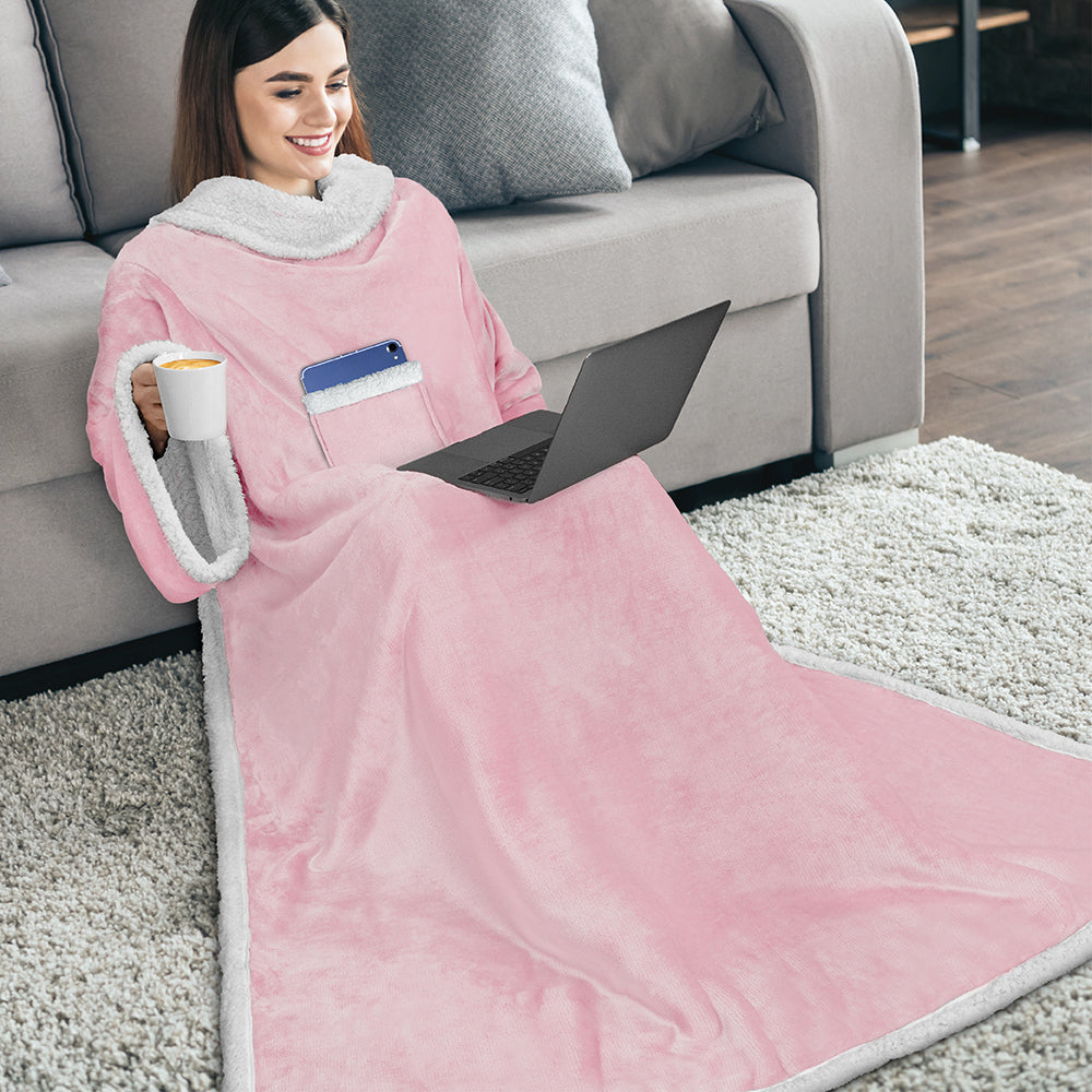 Blanket with Sleeves - Patch Pocket