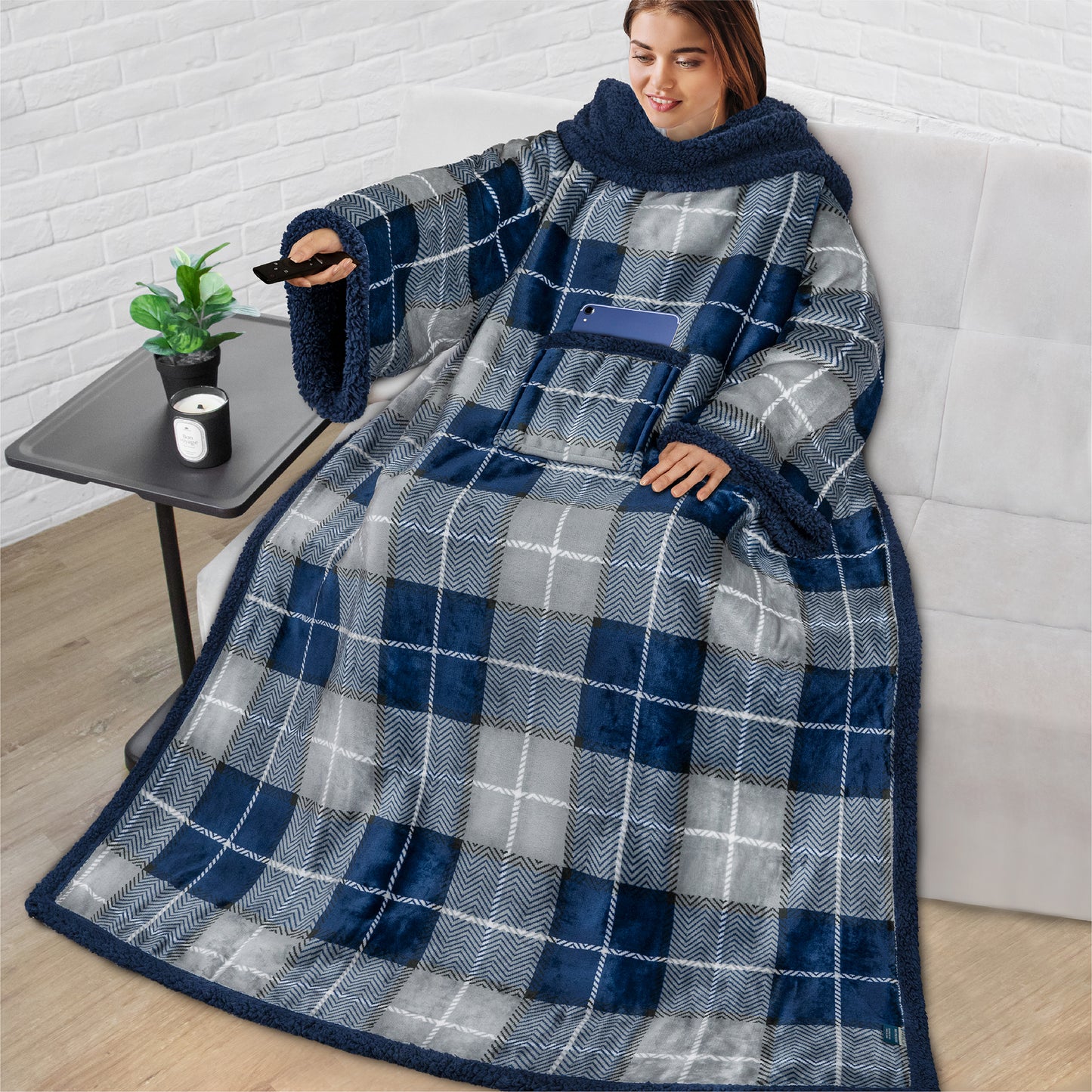Blanket with Sleeves - Patch Pocket