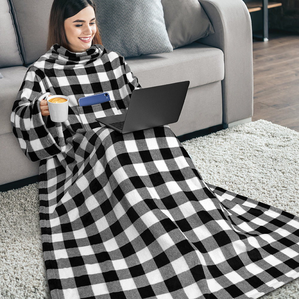Blanket with Sleeves - Patch Pocket