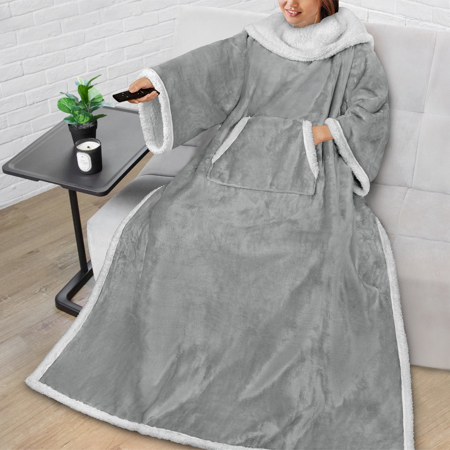 Blanket with Sleeves - Kangaroo Pocket