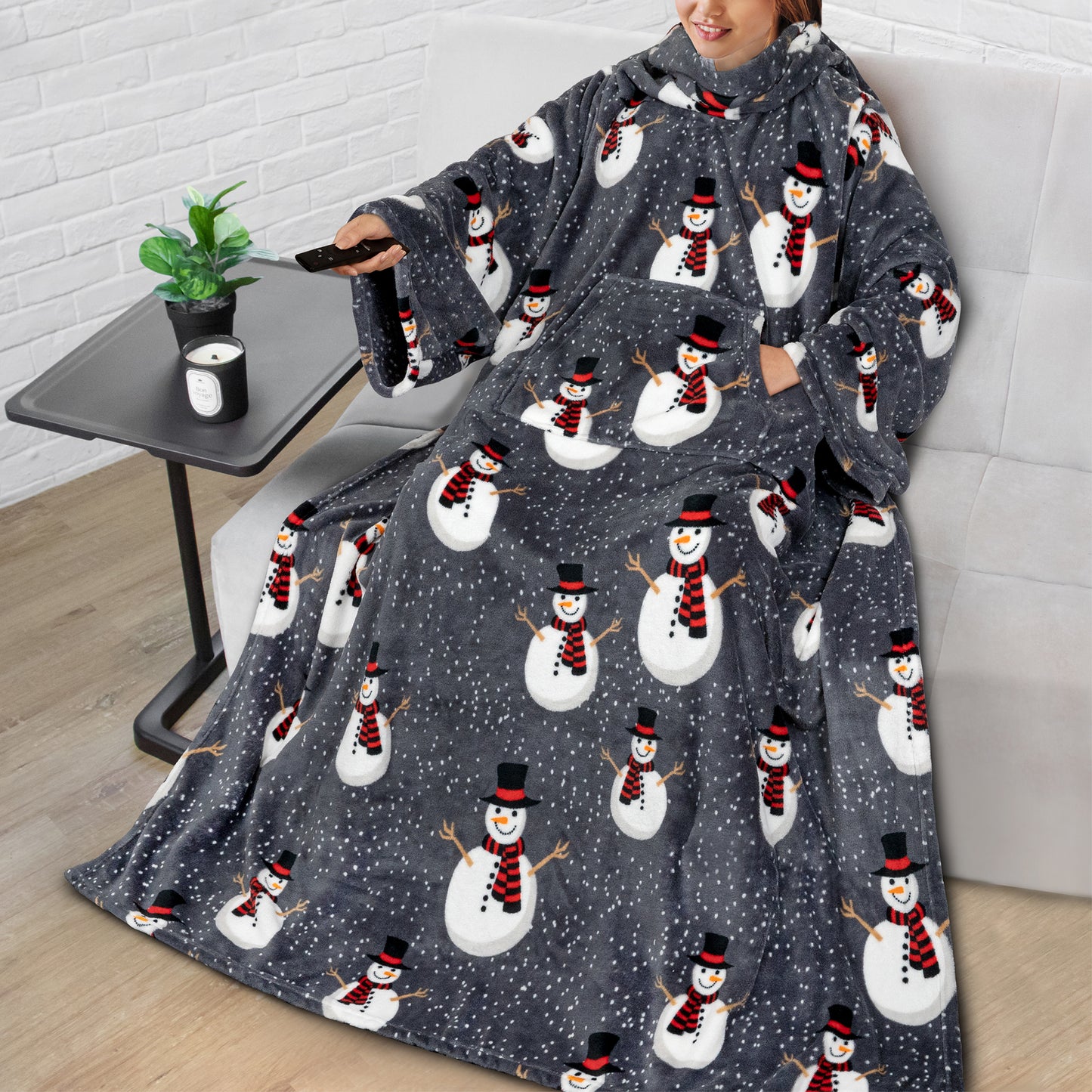 Blanket with Sleeves - Kangaroo Pocket