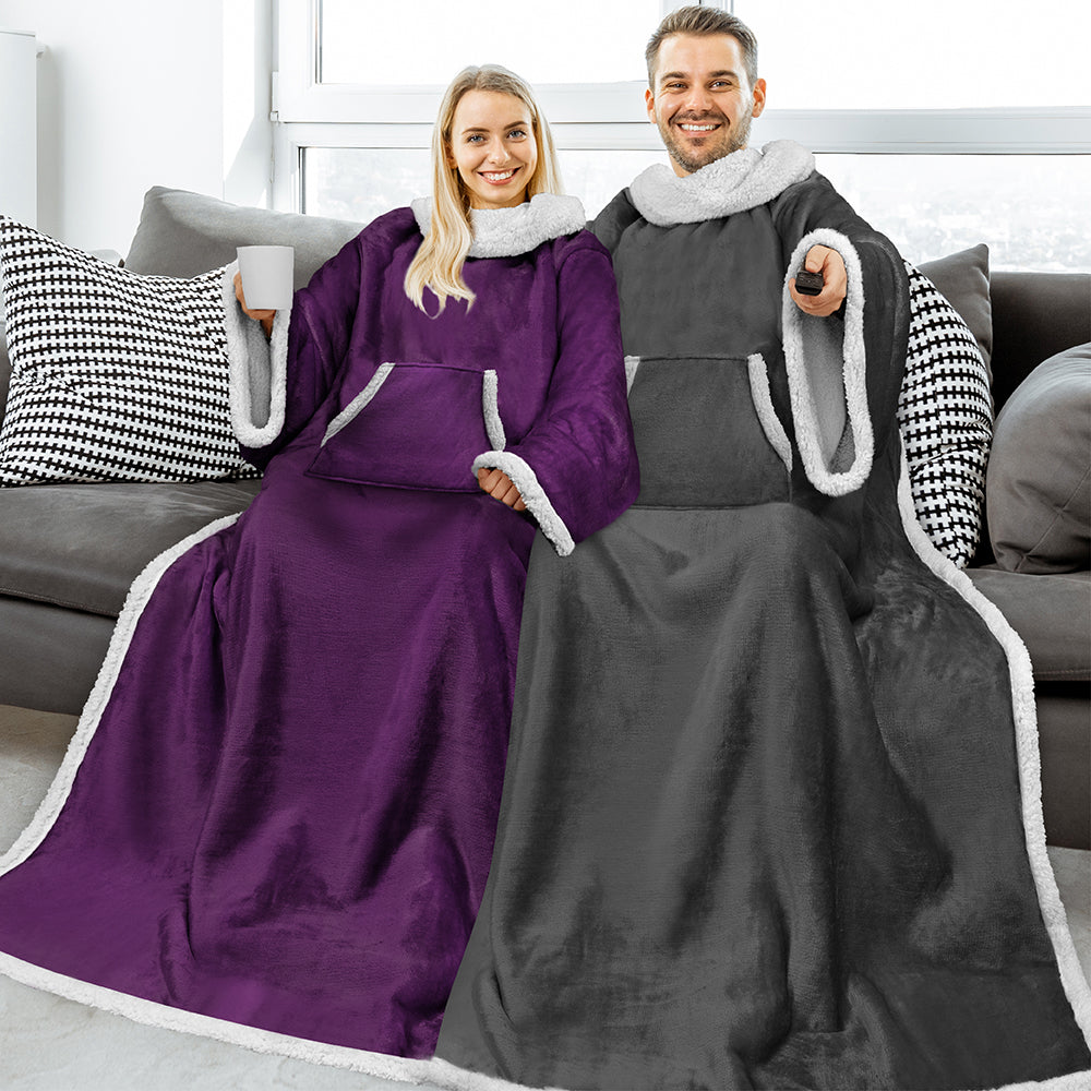Blanket with Sleeves - Kangaroo Pocket