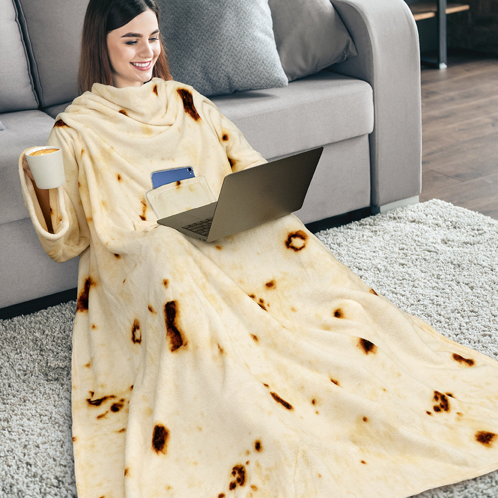 Blanket with Sleeves - Patch Pocket