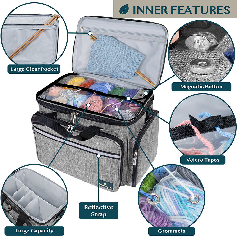 Large Yarn Organizer Knitting Bag