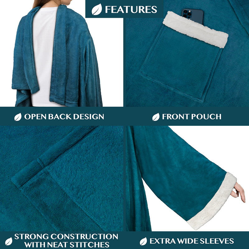 Blanket with Sleeves - Sherpa Trims