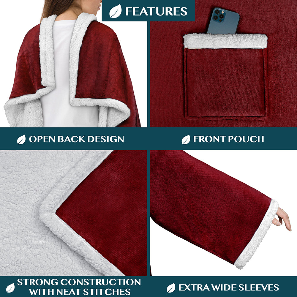 Blanket with Sleeves - Patch Pocket