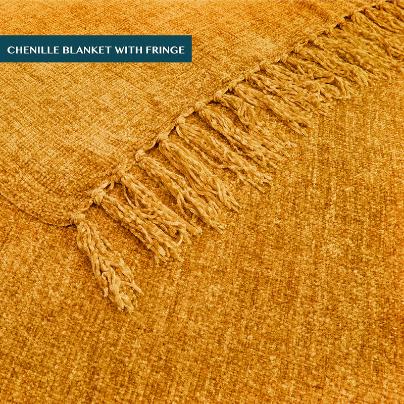 Chenille Tassel Fringe Throw Blanket