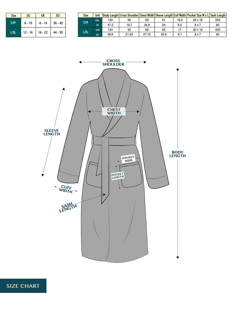 Women's Waffle Textured Satin Trim Fleece Robe
