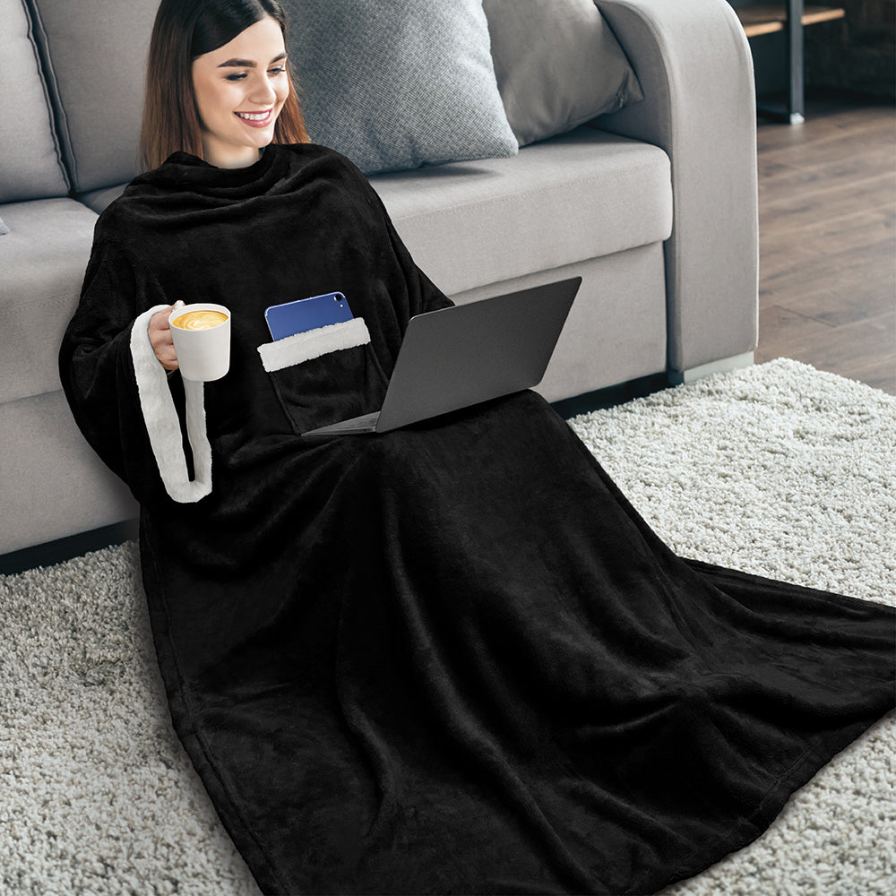 Blanket with Sleeves - Sherpa Trims