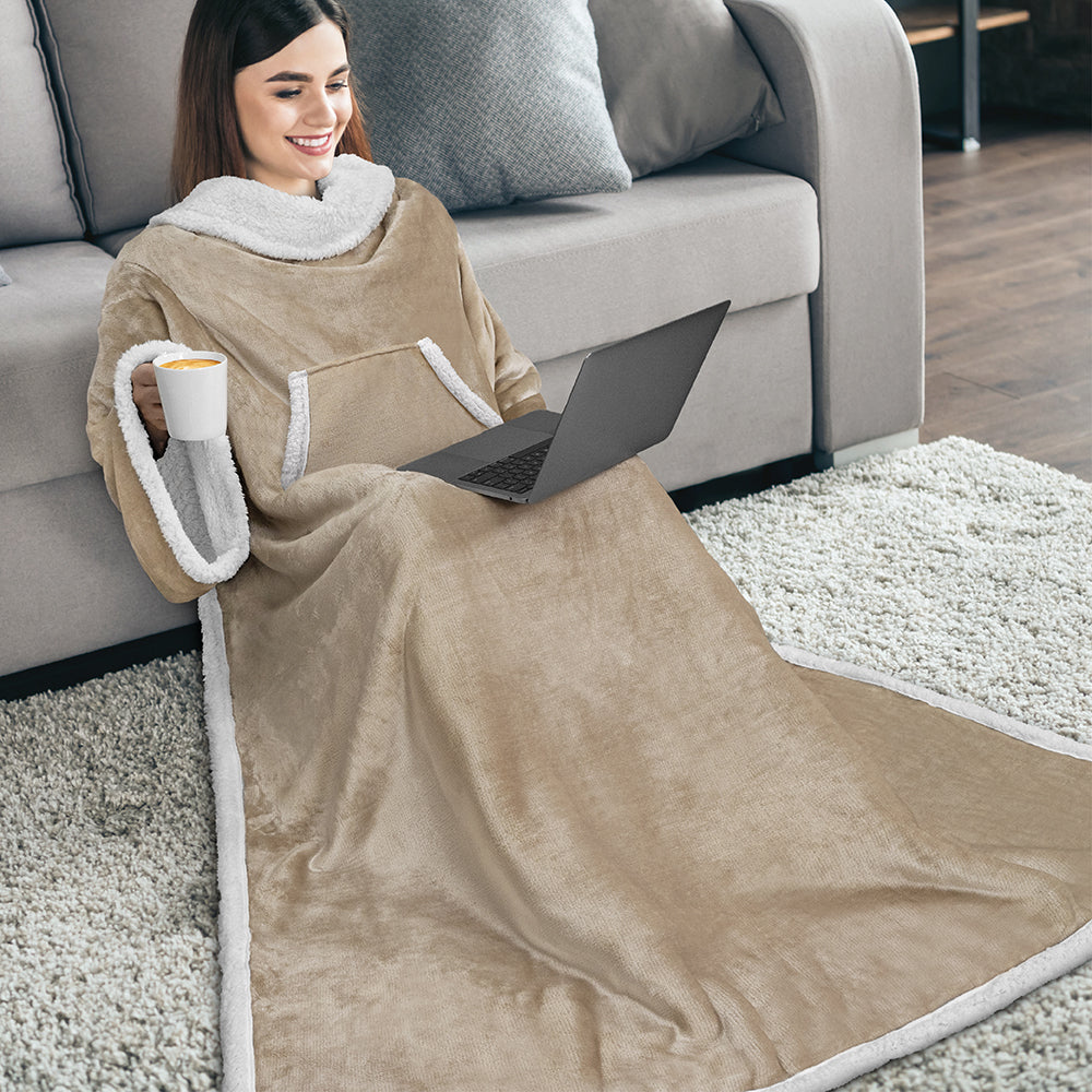 Blanket with Sleeves - Kangaroo Pocket
