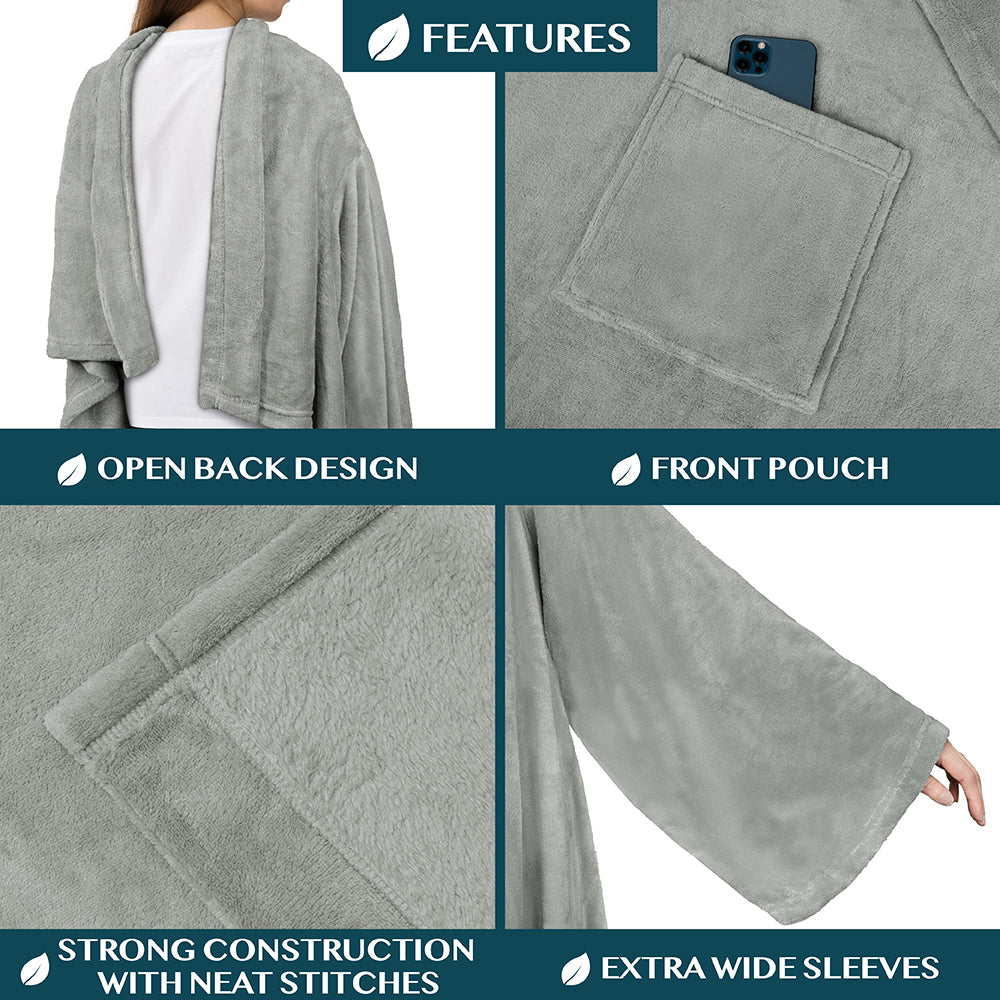 Blanket with Sleeves - Patch Pocket