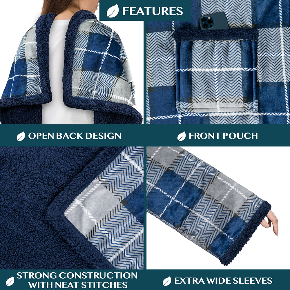 Blanket with Sleeves - Patch Pocket